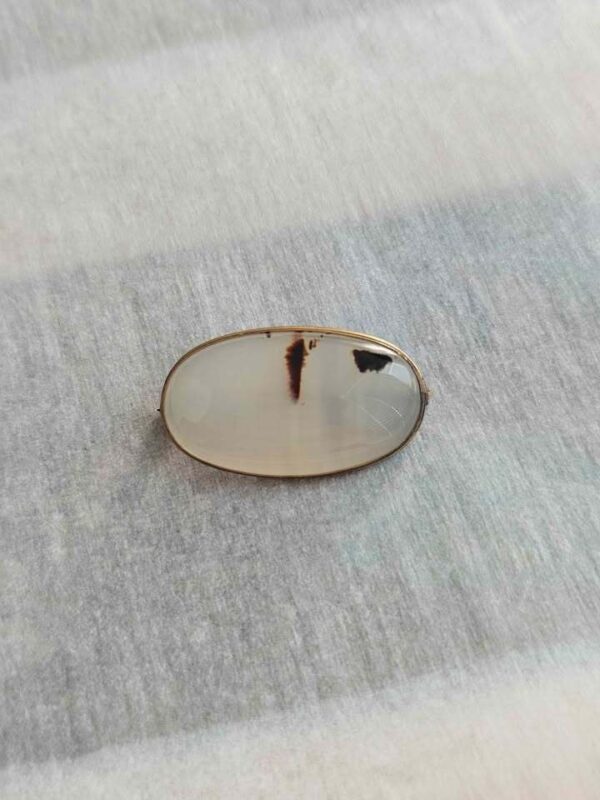 Vintage Dendritic Agate Oval Brooch