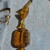 RARE: Vintage Amber Glass Carved Bead Necklace