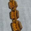 RARE: Vintage Amber Glass Carved Bead Necklace