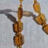 RARE: Vintage Amber Glass Carved Bead Necklace