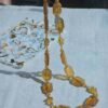 RARE: Vintage Amber Glass Carved Bead Necklace