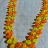 Vintage Flapper style long Orange and Yellow Double Strand lucite Beaded Necklace