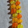 Vintage Flapper style long Orange and Yellow Double Strand lucite Beaded Necklace