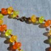 Vintage Flapper style long Orange and Yellow Double Strand lucite Beaded Necklace