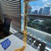 Vintage Flapper style long Orange and Yellow Double Strand lucite Beaded Necklace