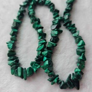 Natural Malachite Chip bead string 16.6" long