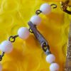 Vintage Japan Milk Glass Graduated Bead Necklace
