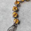p1-924.jpg 7" Vintage tennis bracelet citrine rhinestone signed Sterling
