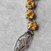 p1-925.jpg 7" Vintage tennis bracelet citrine rhinestone signed Sterling