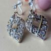 p1-933.jpg Vintage Silver-Tone Rhinestone Screw-Back Earrings