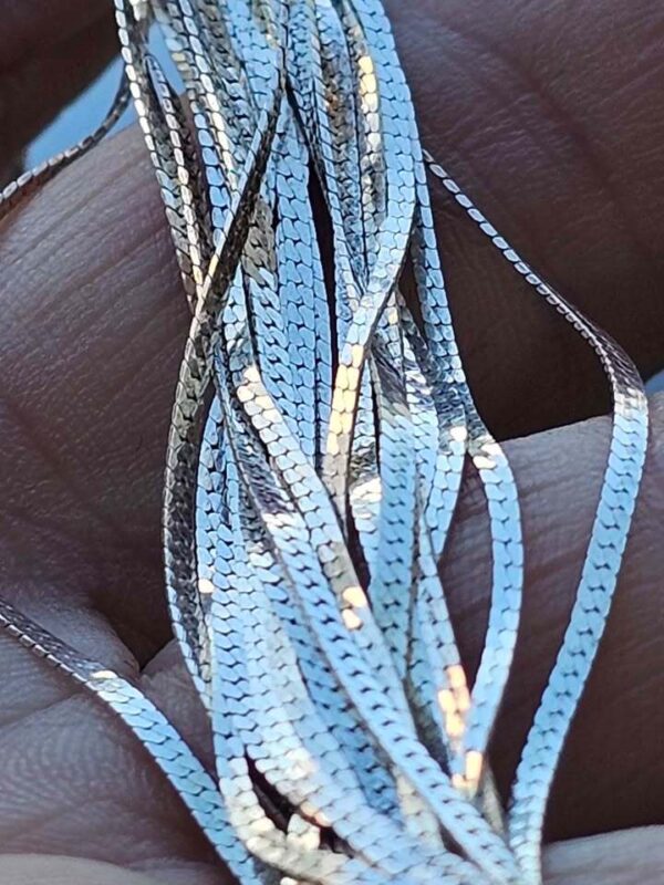 Gorgerous 7.5" Vintage Multi-Strand Italy 925 Silver Herringbone Bracelet