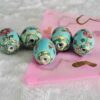Set of 5 Vintage Floral Ceramic Oval Beads