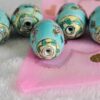 Set of 5 Vintage Floral Ceramic Oval Beads